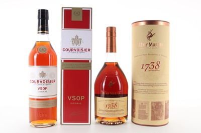 Lot 106 - REMY MARTIN 1738 ACCORD ROYAL AND COURVOISIER VSOP