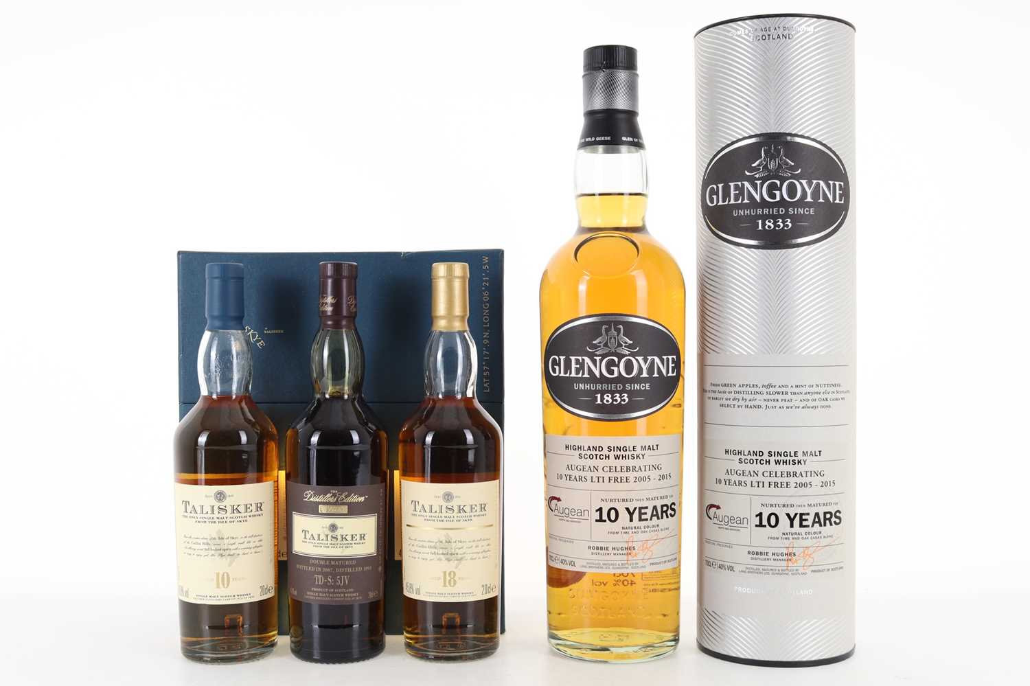 Lot 110 - TALISKER CLASSIC MALTS SELECTION PACK (3 X 20CL) AND GLENGOYNE 10 YEAR OLD