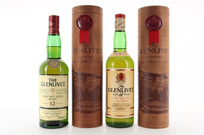 Lot 151 - TWO BOTTLES OF GLENLIVET 12 YEAR OLD (70CL & 75CL)