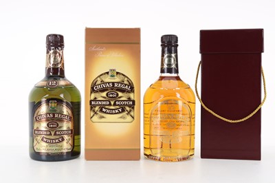 Lot 144 - TWO CHIVAS REGAL 12 YEAR OLD STAFF BOTTLINGS (70CL & 75CL)