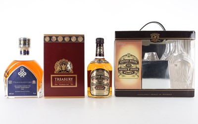 Lot 158 - CHIVAS REGAL 12 YEAR OLD STAFF DECANTER SET 75CL