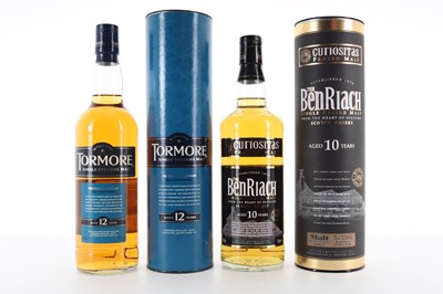 Lot 173 - TORMORE 12 YEAR OLD AND BENRIACH 1`0 YEAR OLD CURIOSITAS