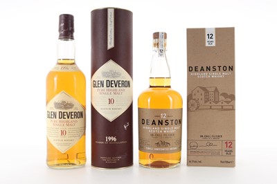 Lot 219 - DEANSTON 12 YEAR OLD AND GLEN DEVERON 1996 10 YEAR OLD