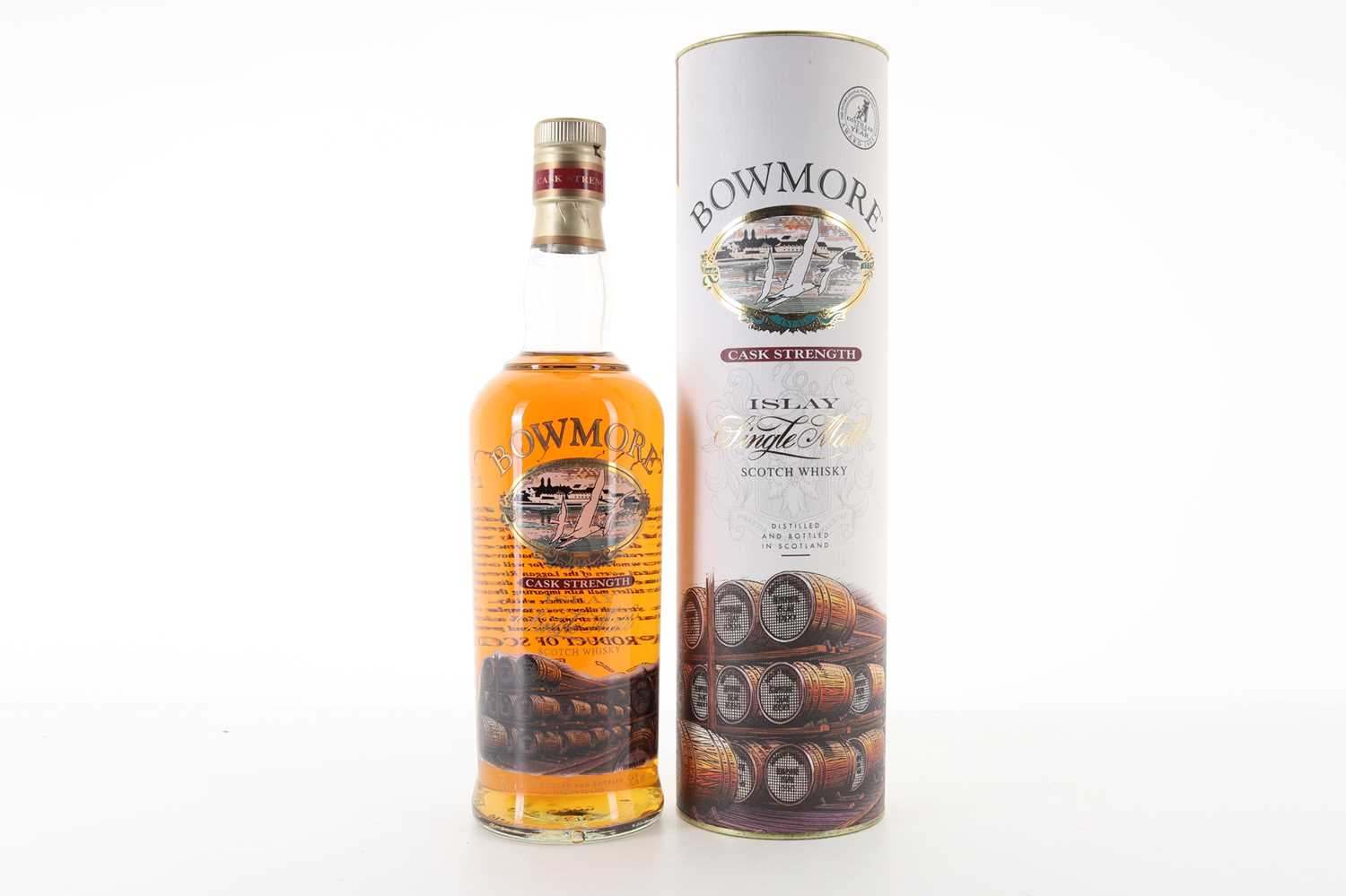 Lot 235 - BOWMORE CASK STRENGTH 1990S SCREEN PRINTED BOTTLE