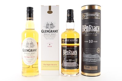 Lot 264 - BENRIACH 10 YEAR OLD CURIOSITAS AND GLEN GRANT THE MAJOR'S RESERVE