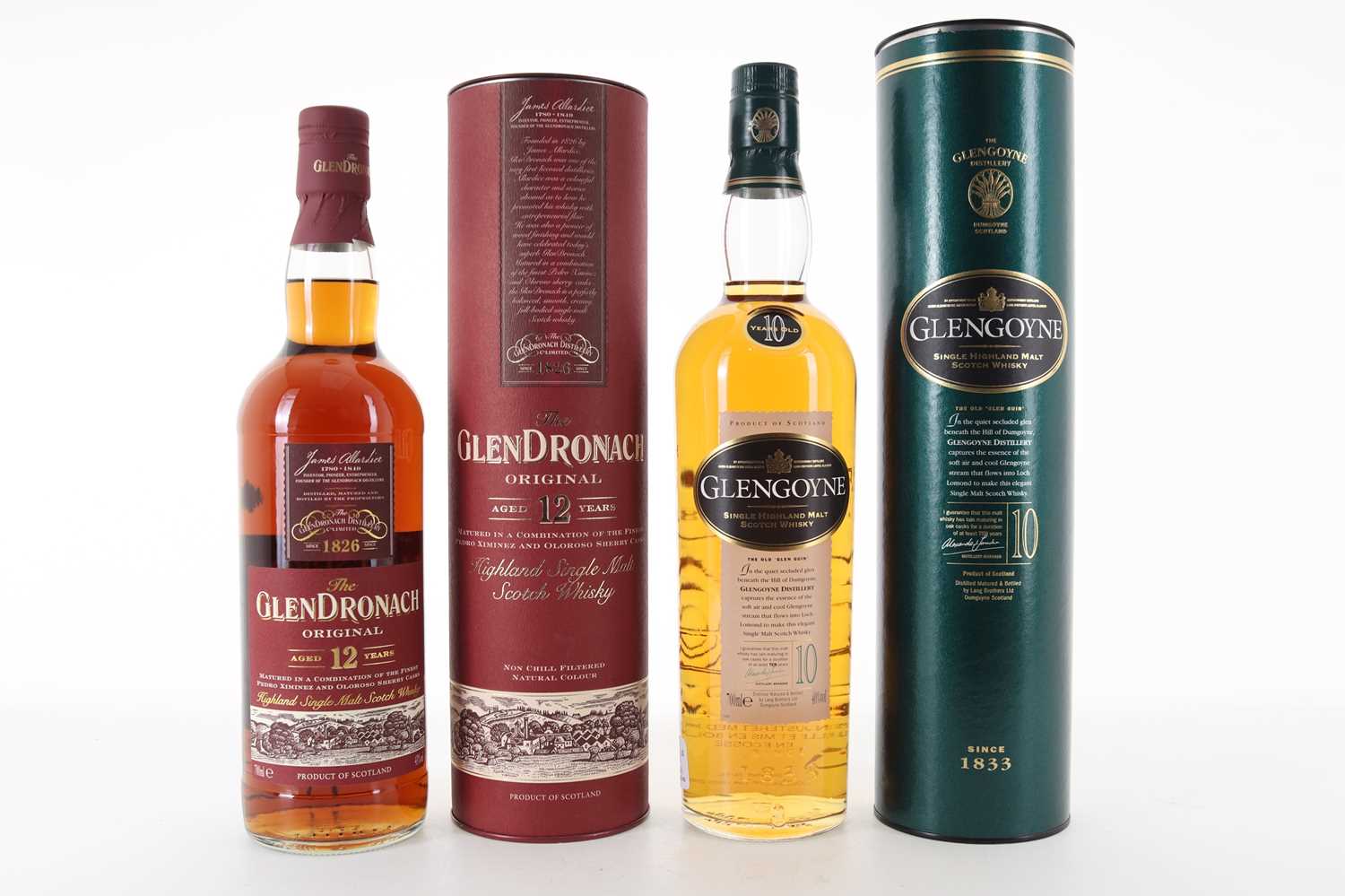 Lot 291 - GLENDRONACH 12 YEAR OLD AND GLENGOYNE 10 YEAR OLD
