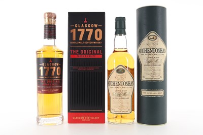 Lot 304 - AUCHENTOSHAN CLASSIC AND GLASGOW 1771 50CL