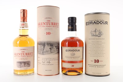 Lot 317 - EDRADOUR 10 YEAR OLD AND GLENTURRET 10 YEAR OLD