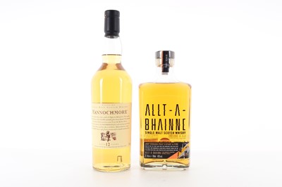 Lot 334 - MANNOCHMORE 12 YEAR OLD FLORA & FAUNA AND ALLT-A-BHAINNE 'JUST ENOUGH PEAT TO START A FIRE'
