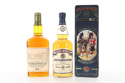 Lot 352 - GLEN MORAY 16 YEAR OLD BLACK WATCH 75CL AND STRATHILSA 12 YEAR OLD