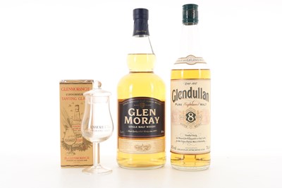 Lot 354 - GLENDULLAN 8 YEAR OLD AND GLEN MORAY SINGLE MALT 1L
