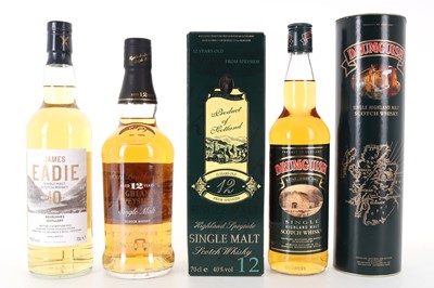 Lot 357 - BENRINNES 10 YEAR OLD JAMES EADIE, BEN BRACKEN 12 YEAR OLD AND DRUMGUISH SINGLE MALT