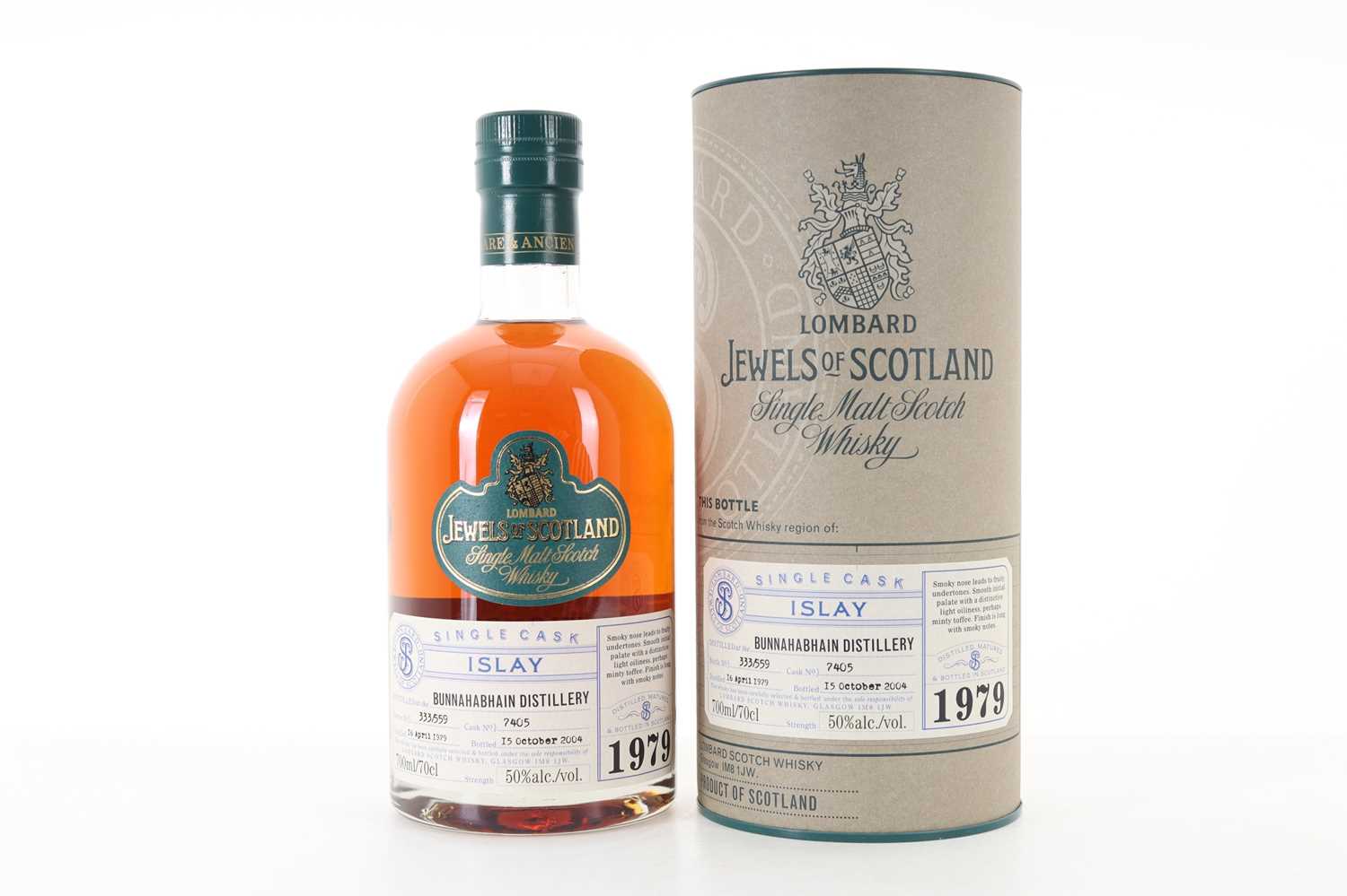 Lot 278 - **BUNNAHABHAIN 1979 25 YEAR OLD LOMBARD JEWELS OF SCOTLAND