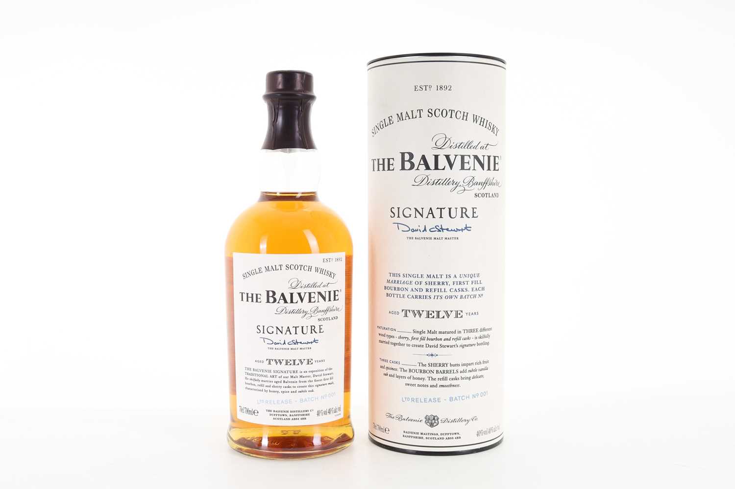 Lot 394 - BALVENIE 12 YEAR OLD SIGNATURE BATCH #1
