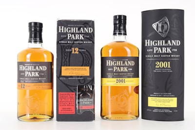Lot 403 - HIGHLAND PARK 2001 VINTAGE 1L AND 12 YEAR OLD GIFT PACK WITH 18 YEAR OLD MINIATURE