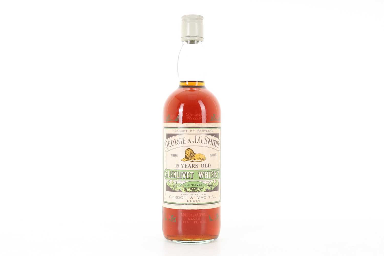 Lot 412 - GLENLIVET 15 YEAR OLD GORDON & MACPHAIL 1970S 26 2/3 FL OZ.