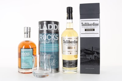 Lot 406 - BRUICHLADDICH ROCKS WITH TASTING GLASS AND TULLIBARDINE SOVEREIGN
