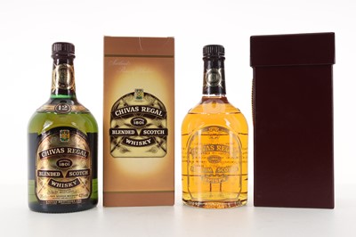 Lot 469 - TWO CHIVAS REGAL 12 YEAR OLD STAFF BOTTLINGS (70CL & 75CL)