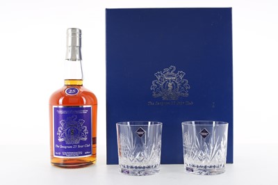 Lot 471 - SEAGRAM 25 YEAR OLD "25 YEAR CLUB" STAFF BOTTLE WITH GLASSES