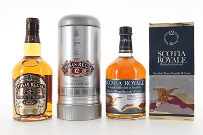 Lot 472 - SCOTIA ROYALE 12 YEAR OLD 75CL AND CHIVAS REGAL 12 YEAR OLD