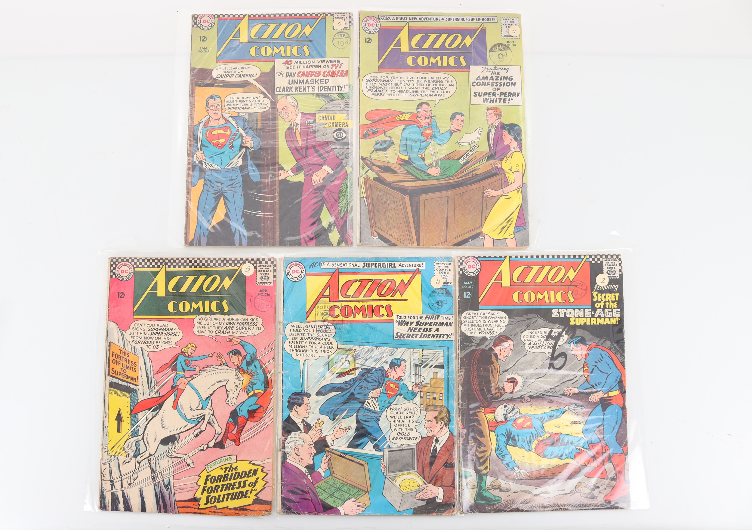 Comics Superman Example Lot 173 - DC- ACTION COMICS, SIX SILVER AGE SUPERMAN