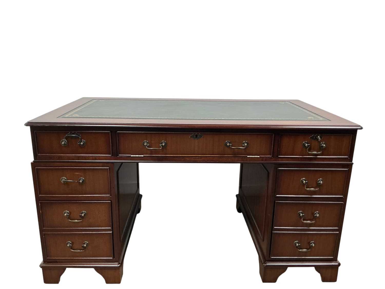 Lot 98 - REPRODUCTION MAHOGANY DESK,